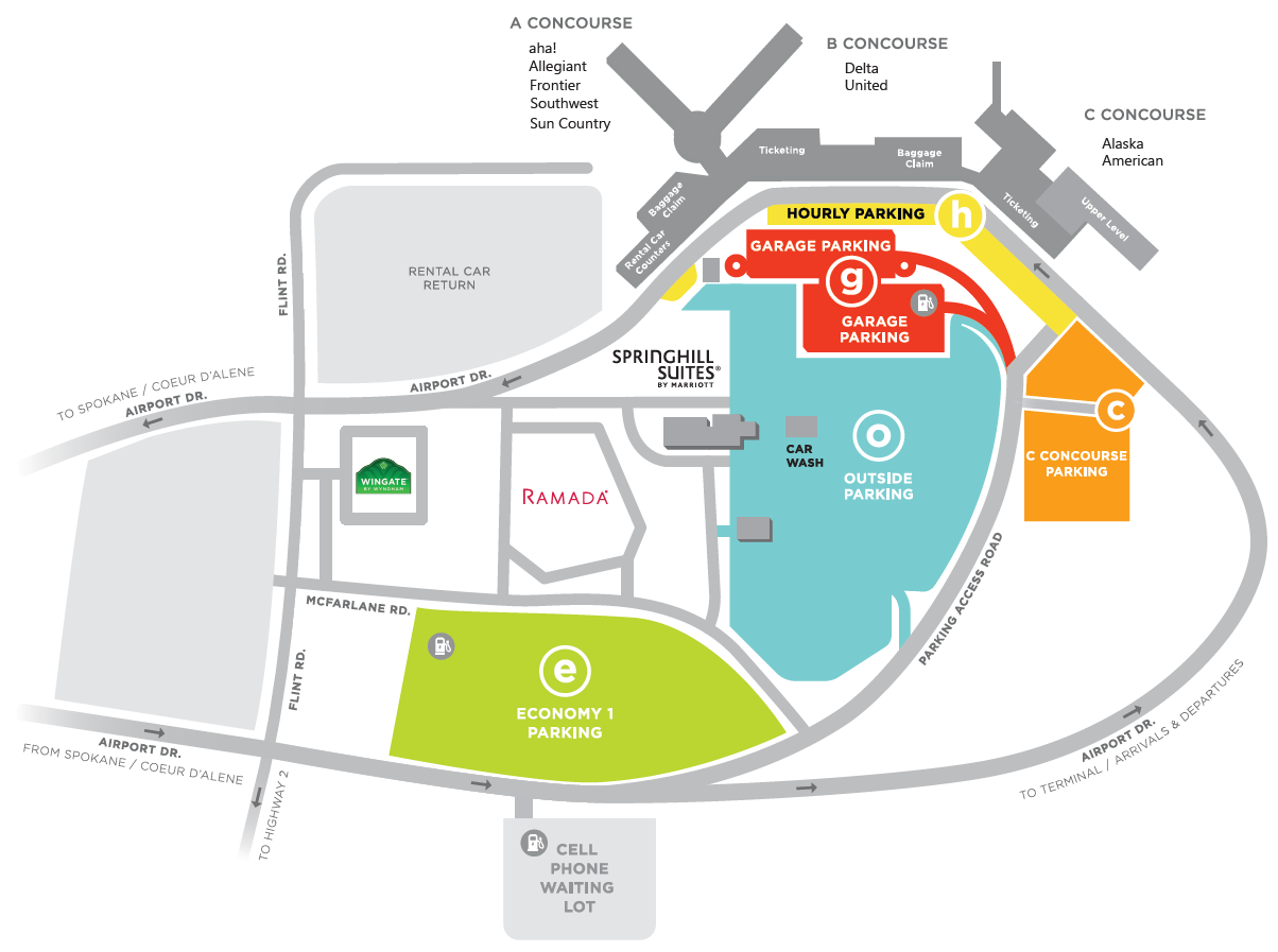 Spokane Intl Airport > Parking and Transportation > Parking Info